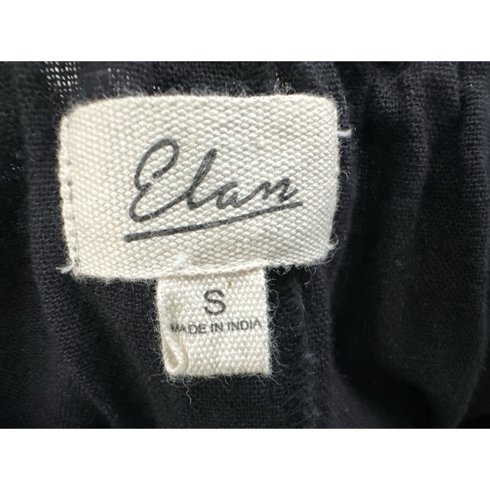 Elan Black Cotton Flax Blend Ankle Casual Pants Sz: S - Picture 3 of 4